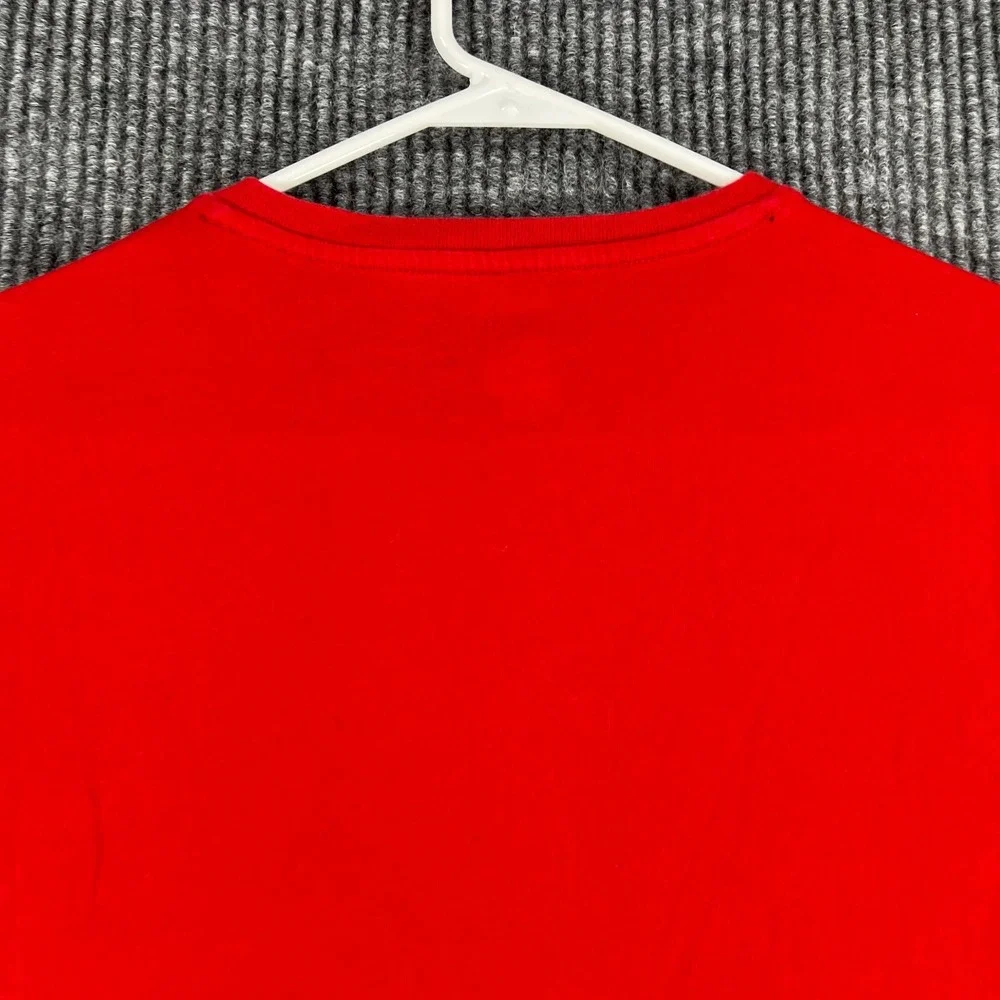 Polo Ralph Lauren Shirt Mens Medium Red Short Sleeve Classic Fit V Neck Casual